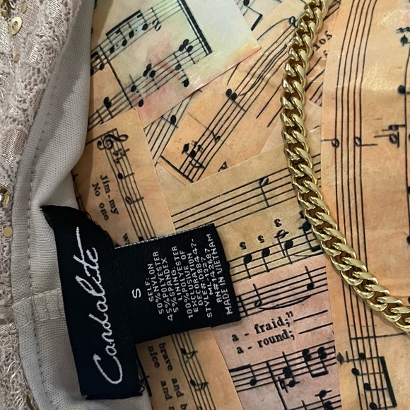 Cachet Sequin Lace Gown in Tan and Gold - Picture 10 of 10